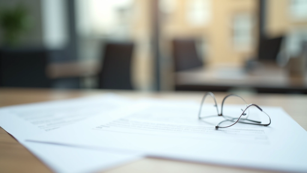 Versicherungsdokumente und Rechtsdokumentation auf einem modernen Schreibtisch mit Leseglas